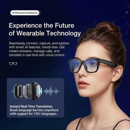 AI Smart Glasses with Camera and Audio