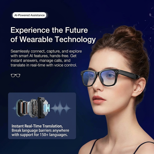 AI Smart Glasses with Camera and Audio