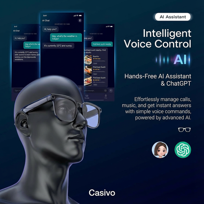 AI Smart Glasses with Camera and Audio