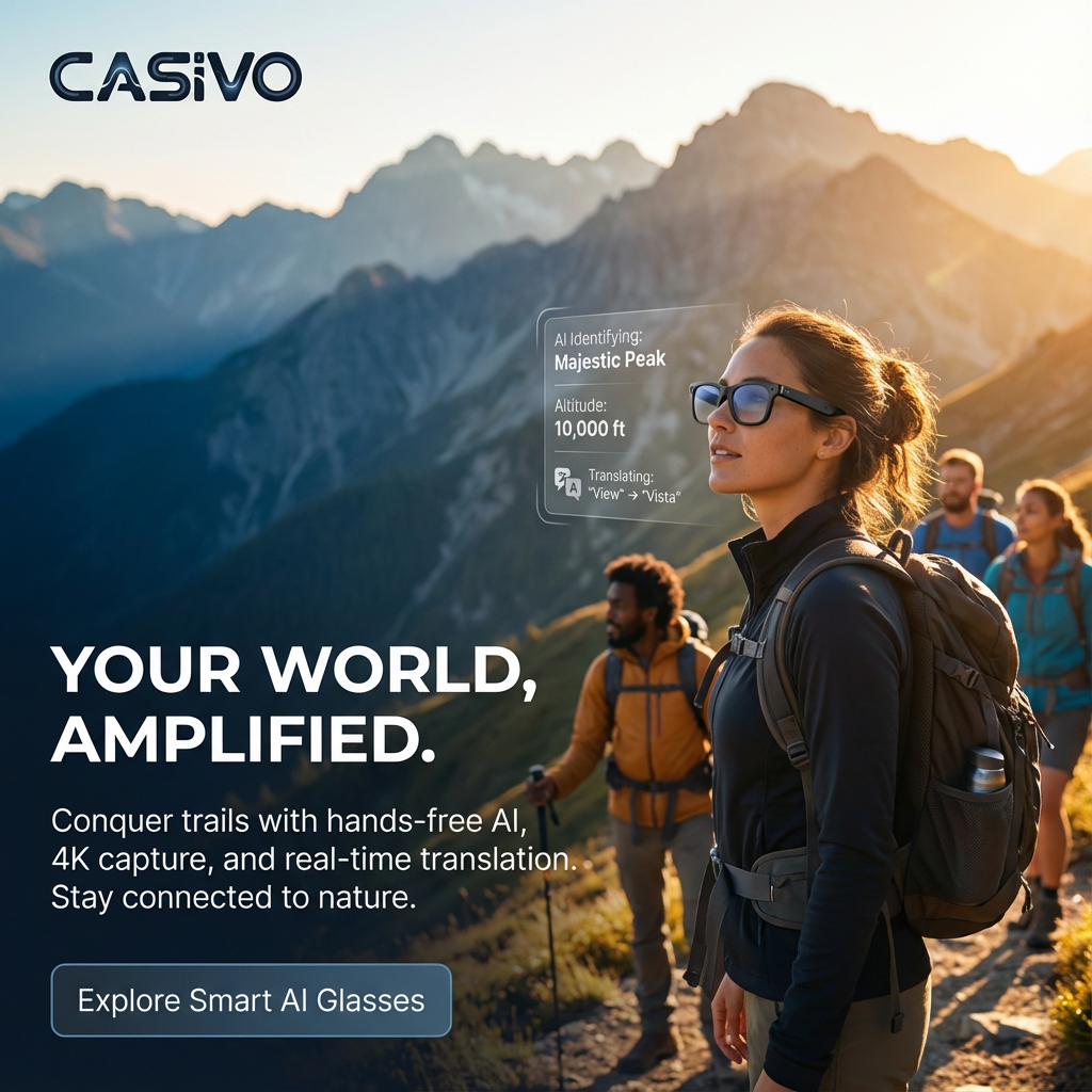 AI Smart Glasses with Camera and Audio