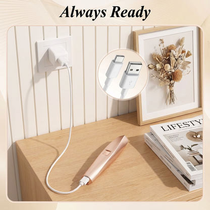 Electric Facial Hair Remover & Eyebrow Trimmer, Rechargeable with LED Light